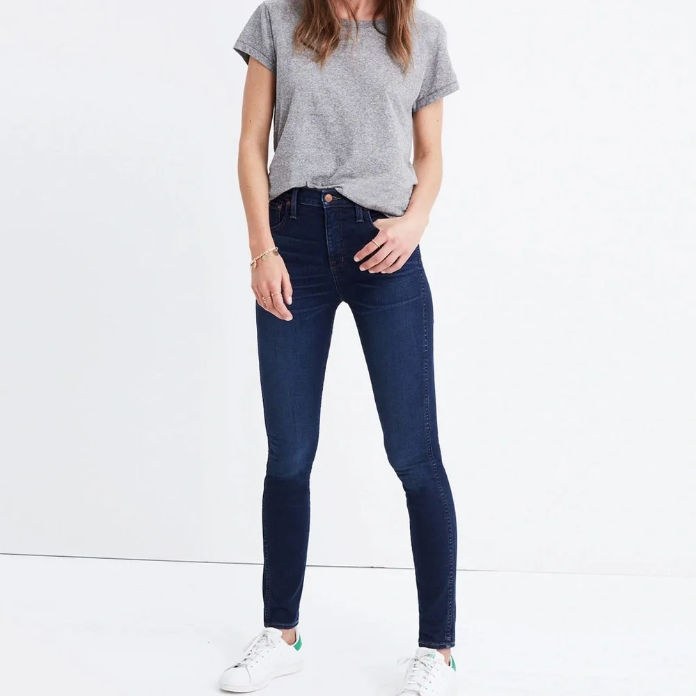 Madewell Tall 10" High-Rise Skinny Jeans in Hayes Wash Size 25 - Picture 2 of 13